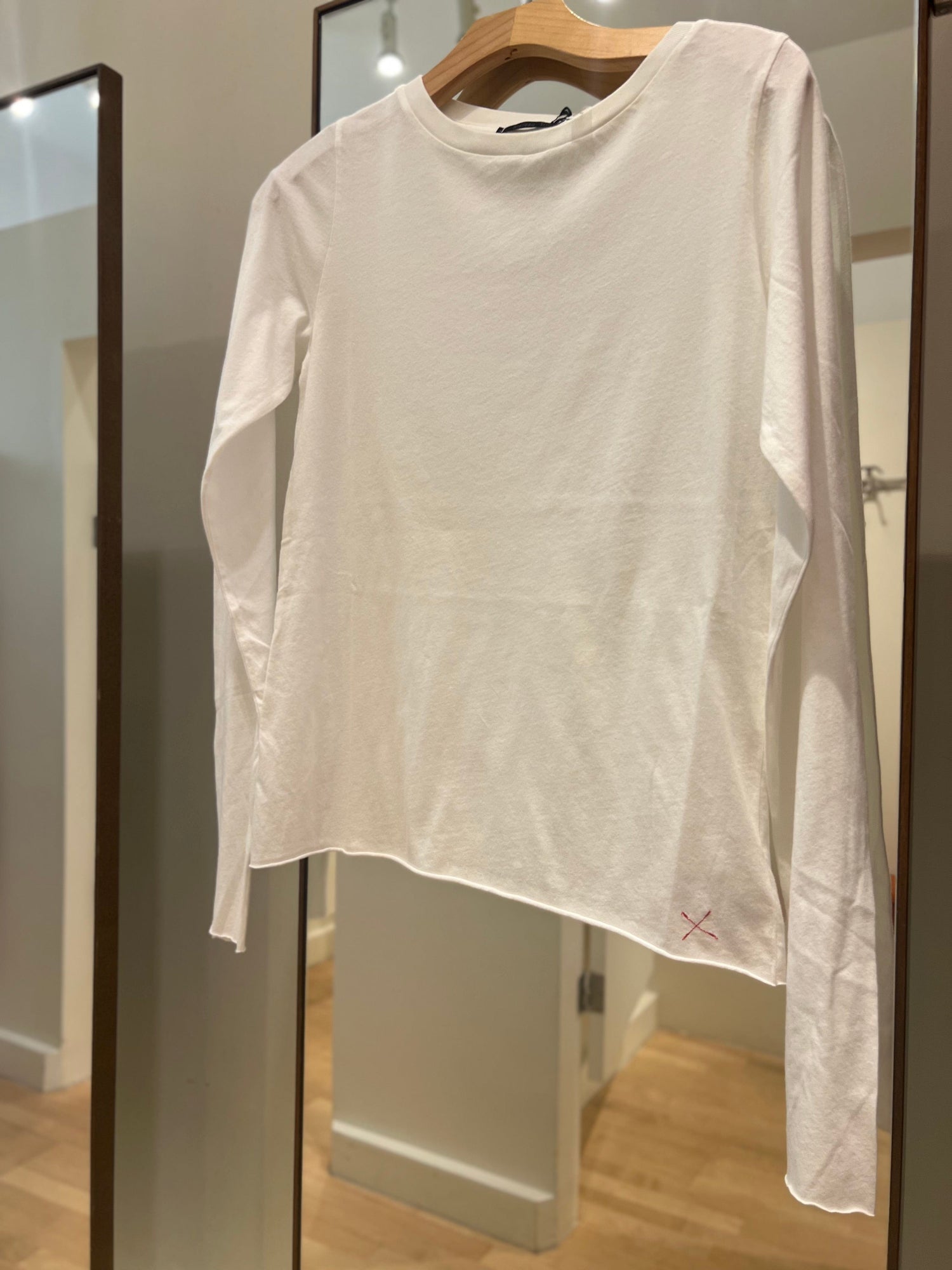 Brazeau Tricot Sweaters Brazeau Tricot - L/S Fitted Tee in Pearl