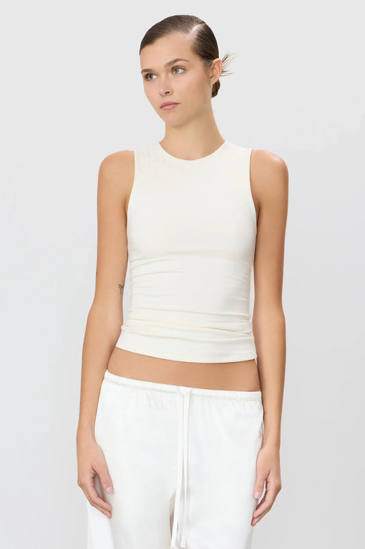 Eterne Shirts & Tops Eterne - Sleeveless Crewneck Top in Ivory