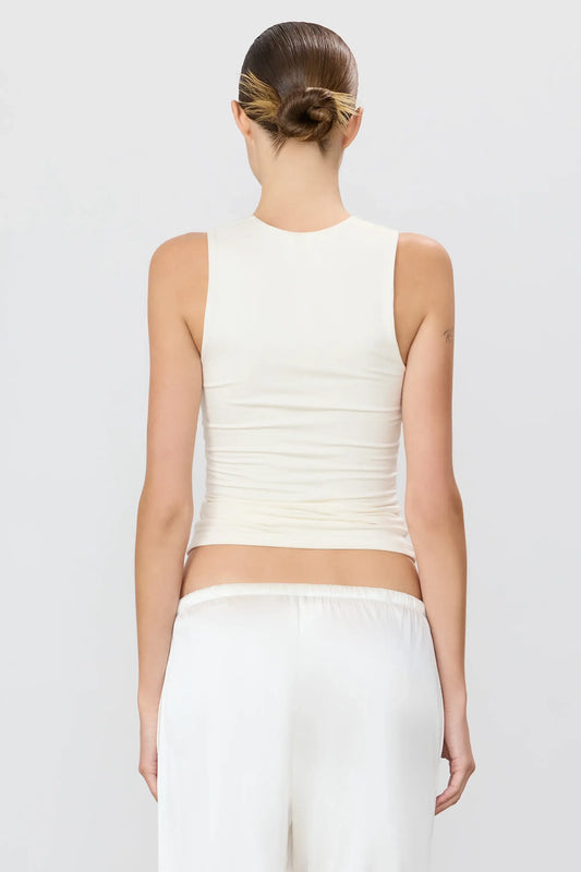 Eterne Shirts & Tops Eterne - Sleeveless Crewneck Top in Ivory