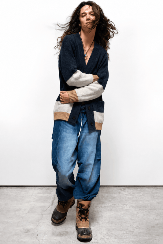 FREECITY Knitwear Freecity - cashmere lux cardigan in squids mix up