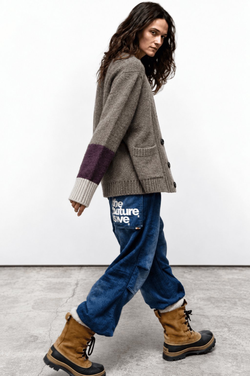 FREECITY Knitwear Freecity - cashmere lux cardigan in twigs mix up