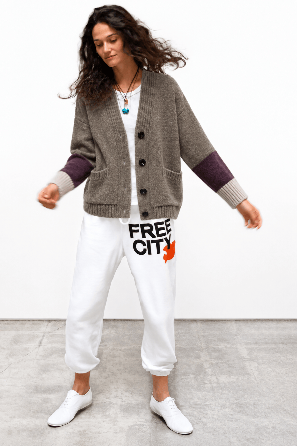 FREECITY Knitwear Freecity - cashmere lux cardigan in twigs mix up