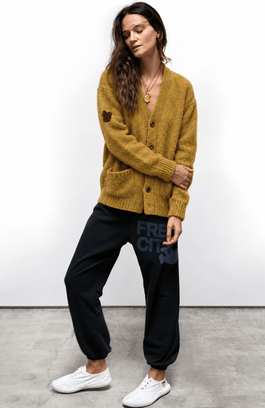 FREECITY Knitwear Freecity - Superyumm Norwegian wool pocket cardigan in norwegian golden