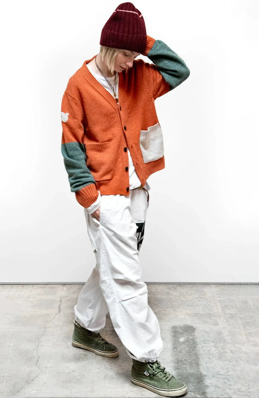 FREECITY Sweaters Freecity - Patch Pocket Cardigan - Burnt Orange