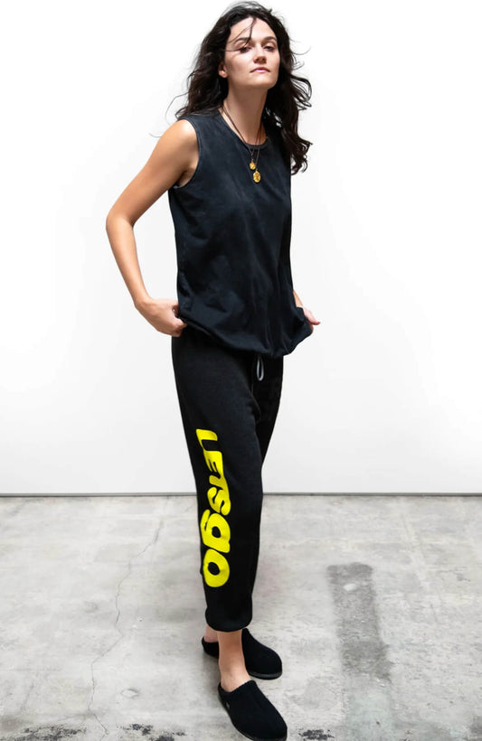 FREECITY Sweatpants Freecity Circa'99 Og Letsgo Oldschool Polyblend/Fluff Sweat - Blackspace