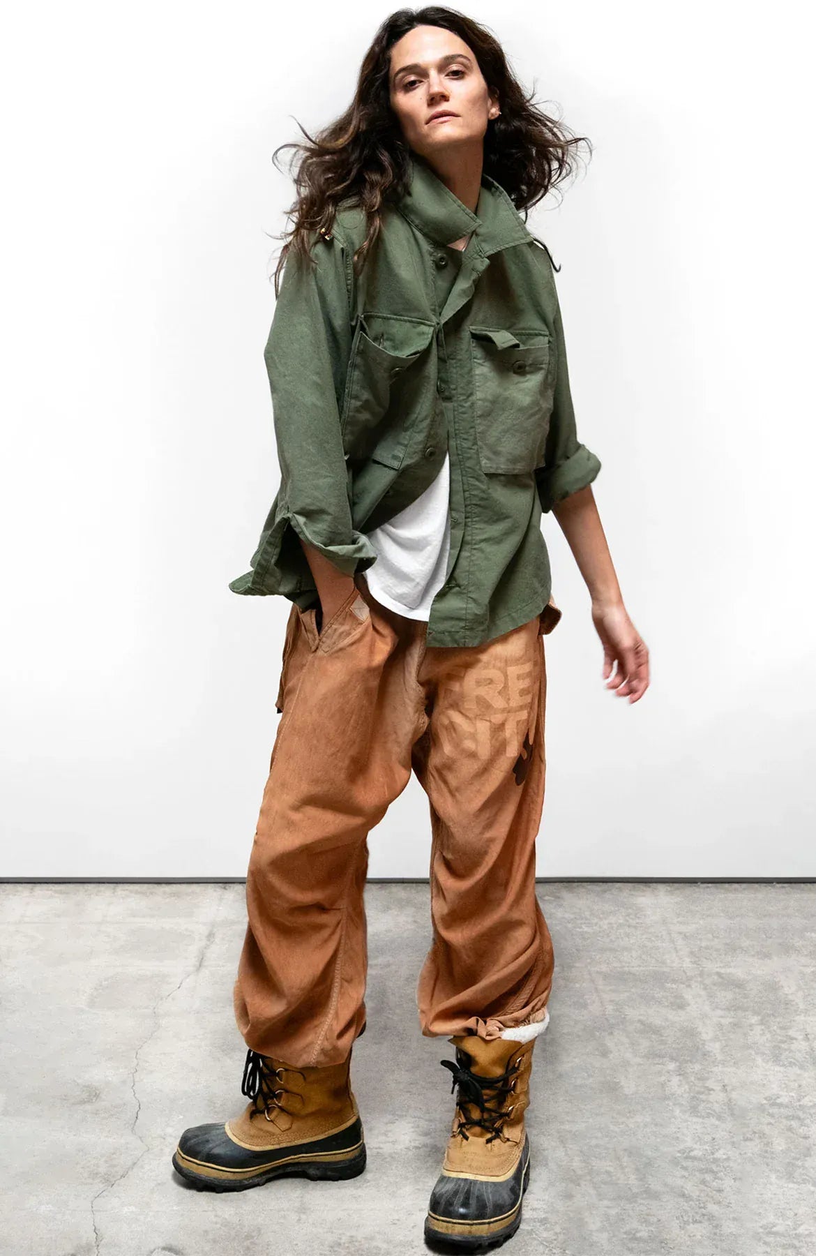 FREECITY Sweatpants Freecity - Flap Snap matte satin airjump pants in grapefruit powder
