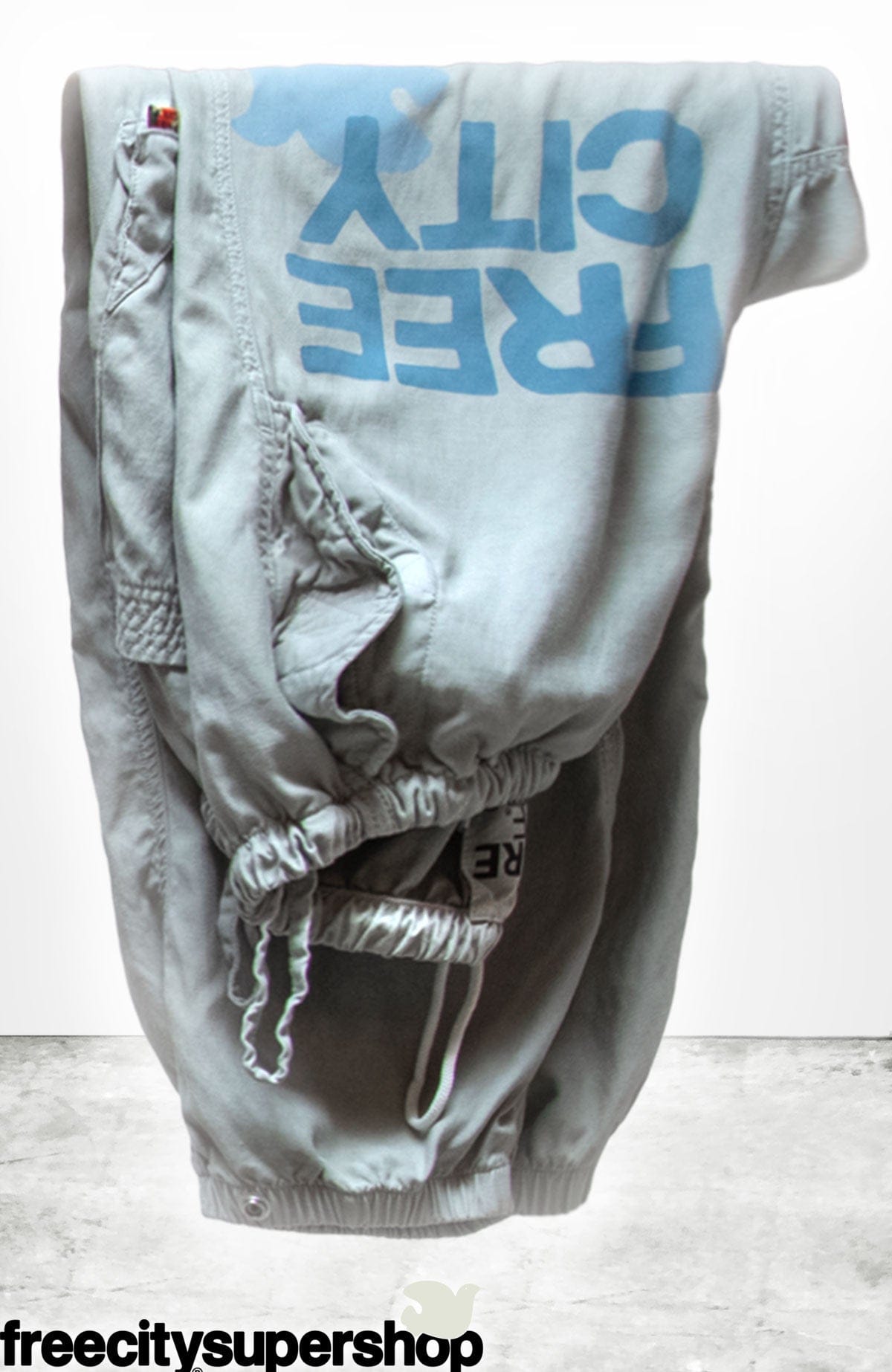 FREECITY Sweatpants Freecity - Flap/Snap Satin Airjump pant in Silver rock blues