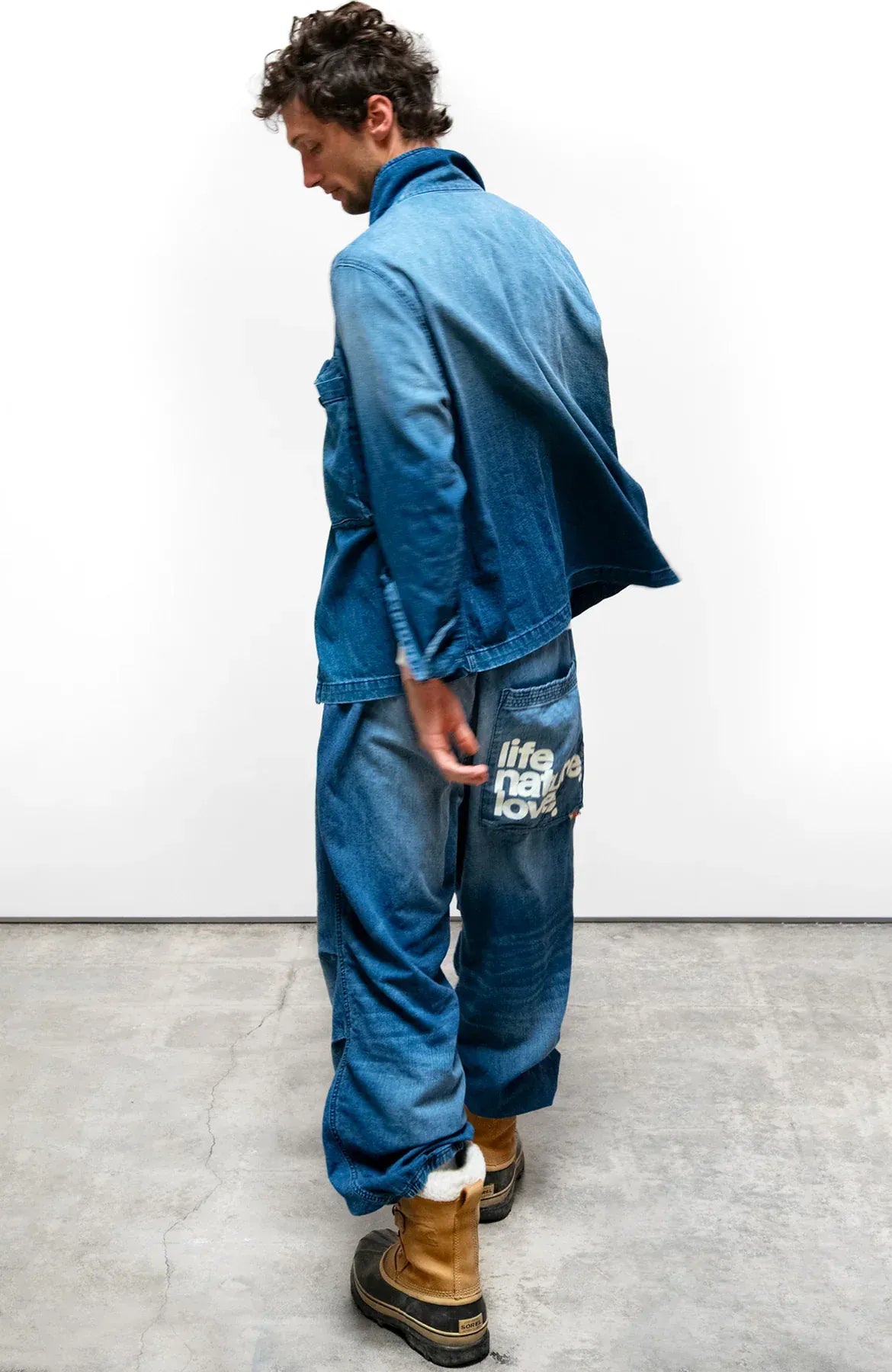 FREECITY Sweatpants Freecity - LNL INDIGO WORKSHOP/UNIFORM LOOSE DRAWCORD "BIGGY" - INDIGO BLUES