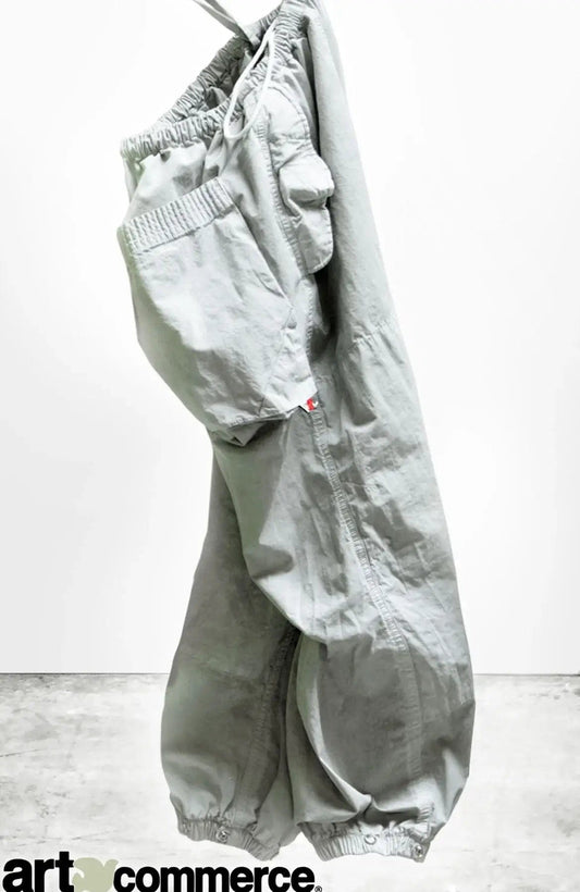 FREECITY Sweatpants S Freecity -outofsight Flap Snap poplin Jump Pant in Silver Plant