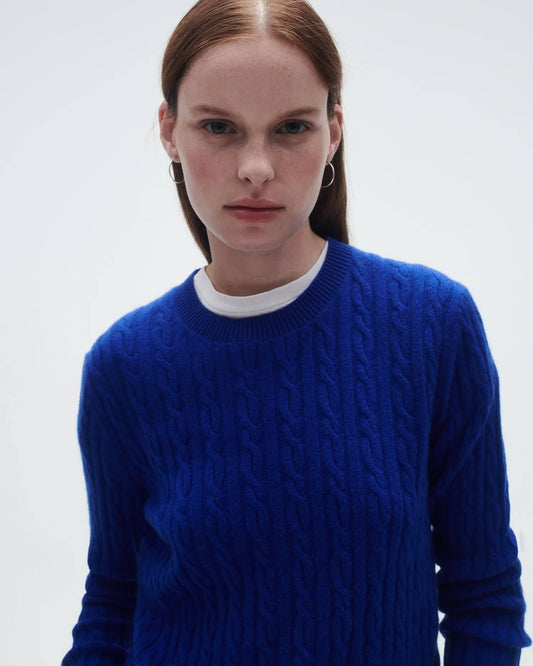 Guest In Residence Sweaters Guest In Residence - Shrunken Crew in Cobalt