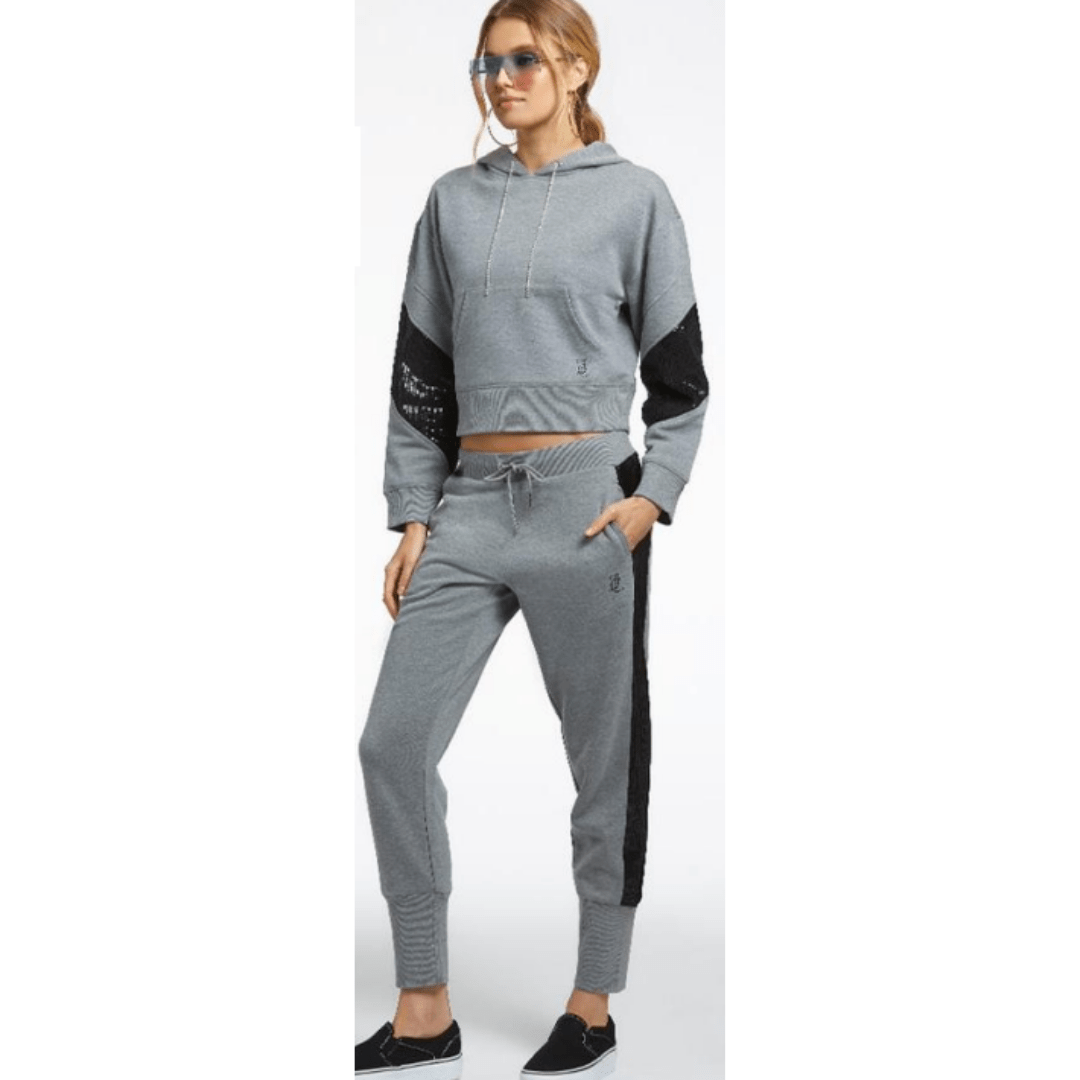 Juicy Couture - hoodie in charcoal gray - women's cotton sweatshirt