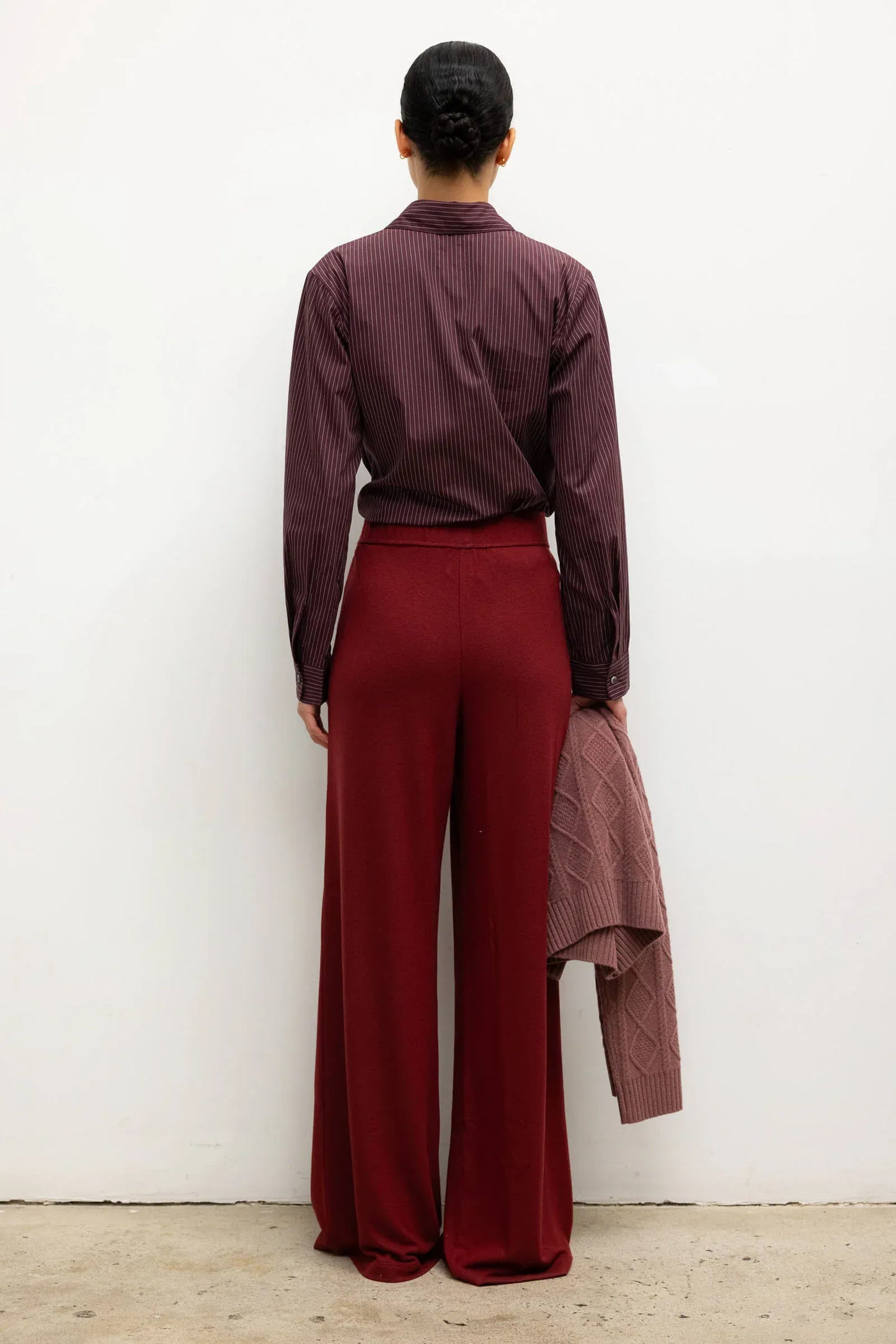 Leset Pants Leset - Lauren Pleated Pocket Pant in Pinot