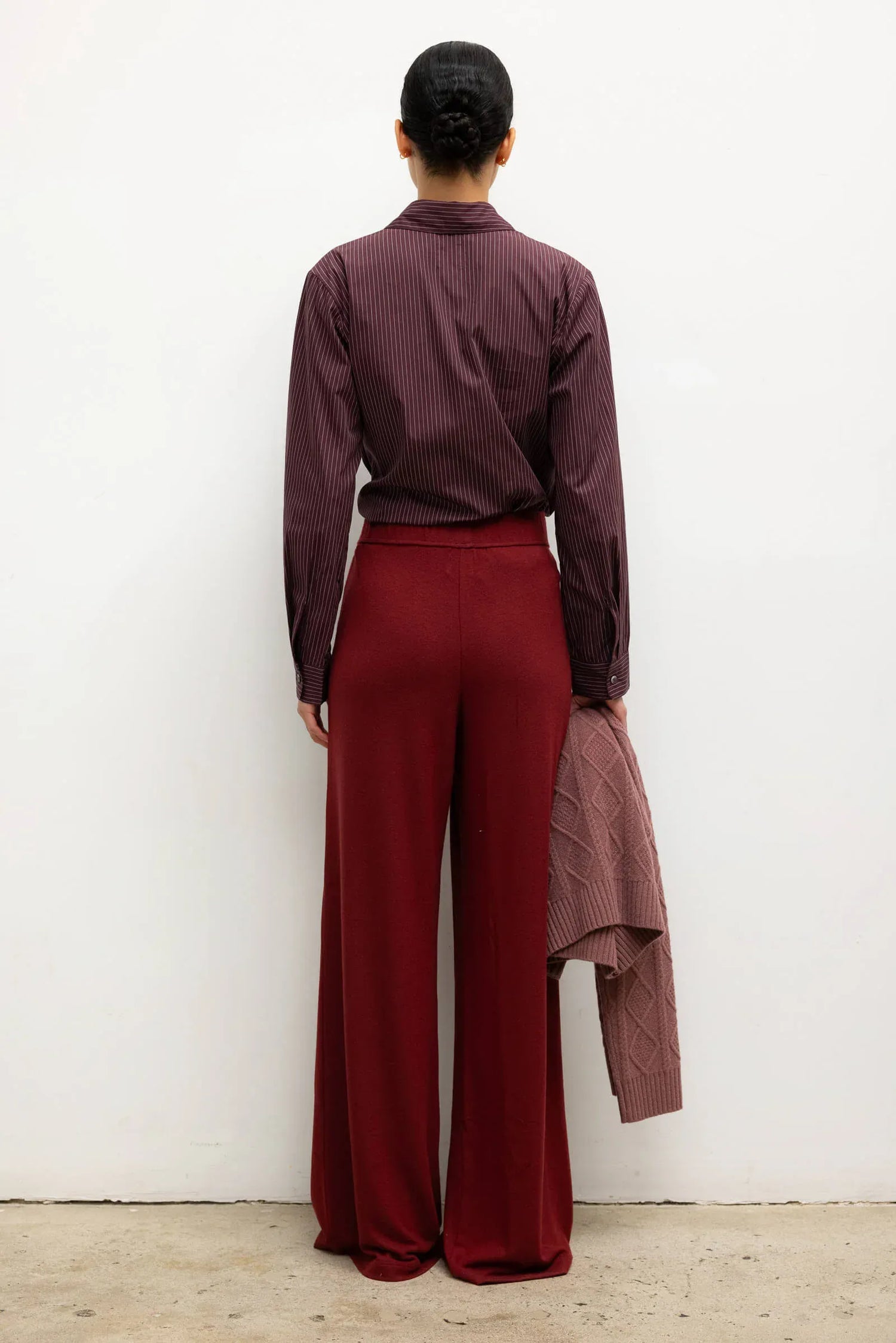Leset Pants Leset - Lauren Pleated Pocket Pant in Pinot