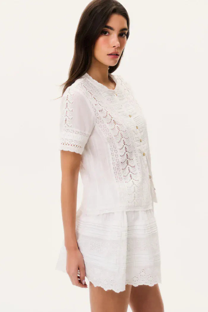 Love Shack Fancy Blouses Love Shack Fancy - Ciela top in Optic white