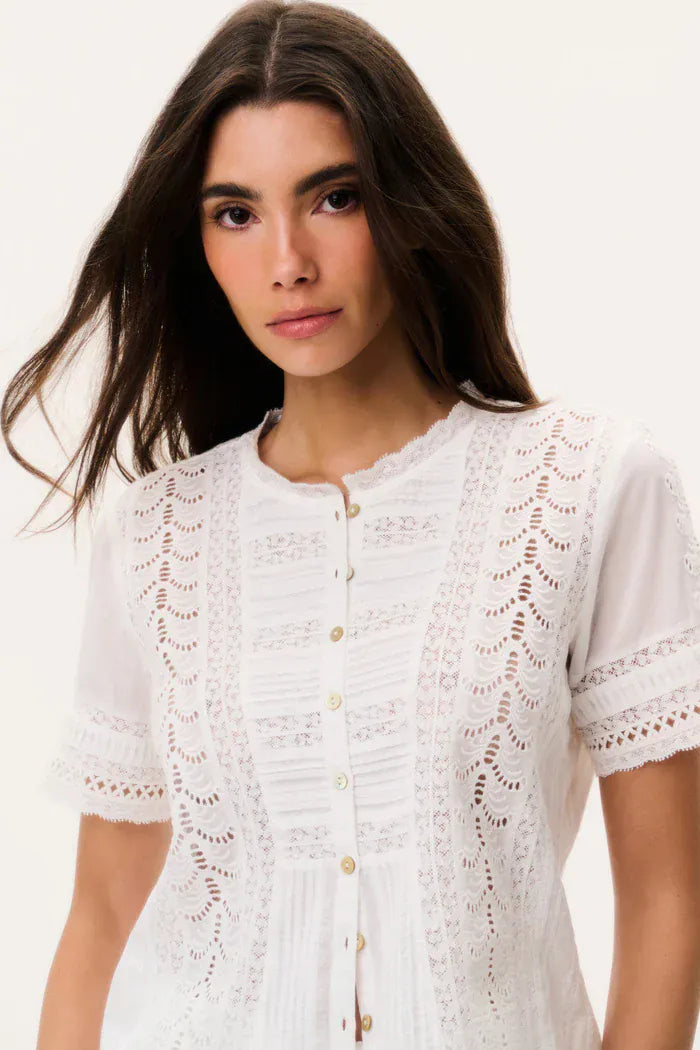 Love Shack Fancy Blouses Love Shack Fancy - Ciela top in Optic white