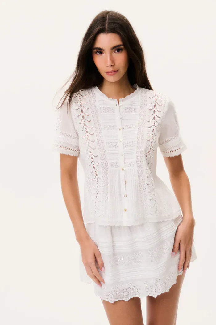Love Shack Fancy Blouses Love Shack Fancy - Ciela top in Optic white