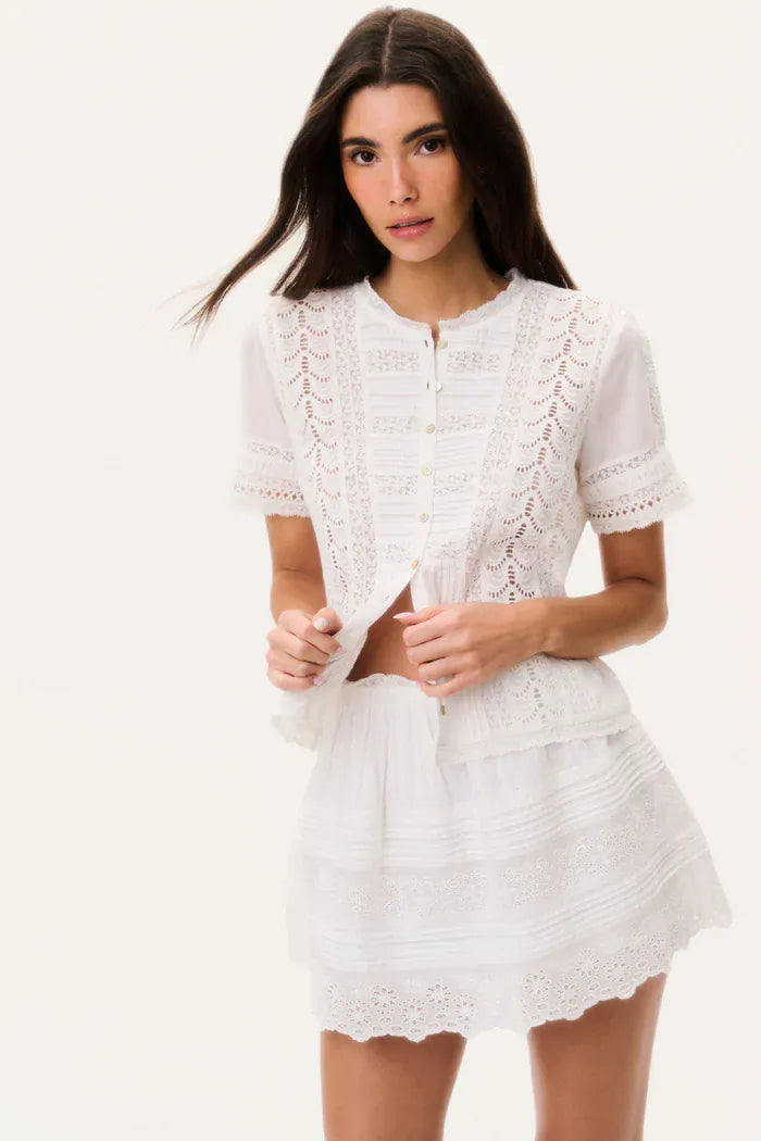 Love Shack Fancy Blouses Love Shack Fancy - Ciela top in Optic white