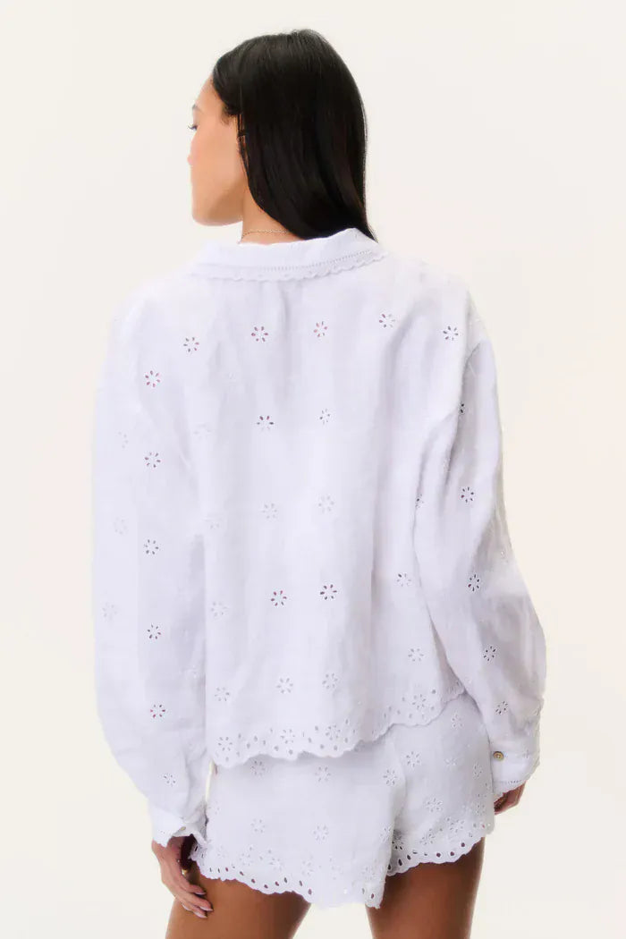 Love Shack Fancy Blouses Love Shack Fancy - Delano Top in Optic White
