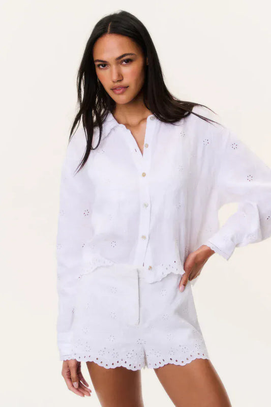 Love Shack Fancy Blouses Love Shack Fancy - Delano Top in Optic White
