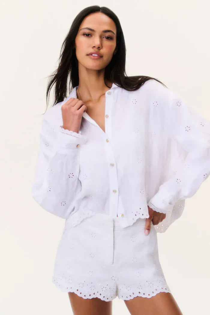 Love Shack Fancy Blouses Love Shack Fancy - Delano Top in Optic White