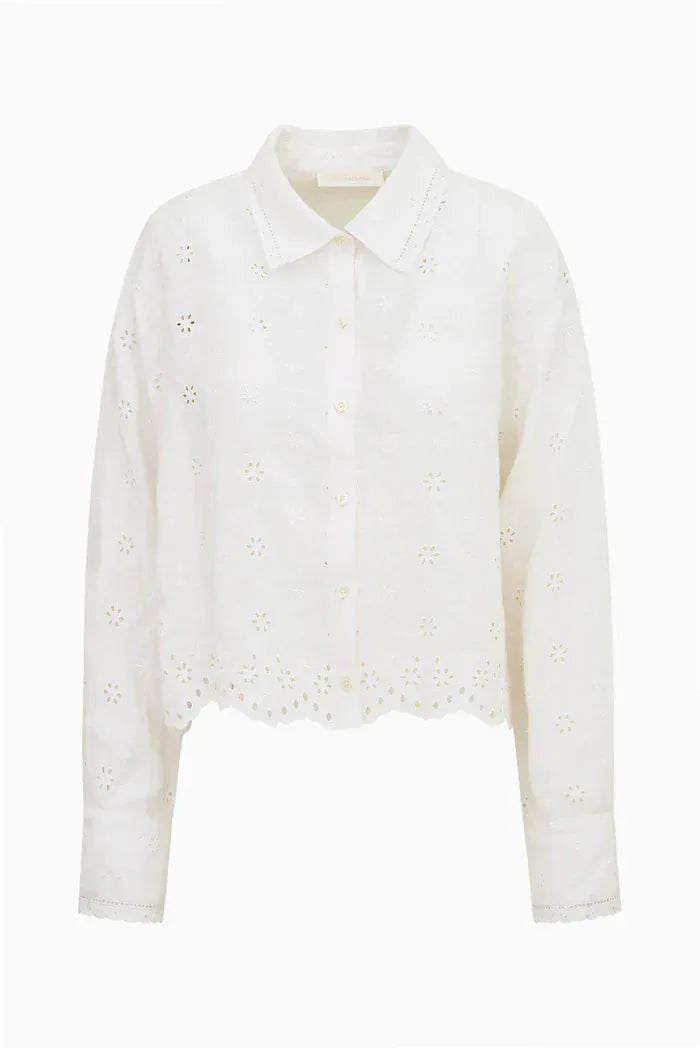 Love Shack Fancy Blouses Love Shack Fancy - Delano Top in Optic White