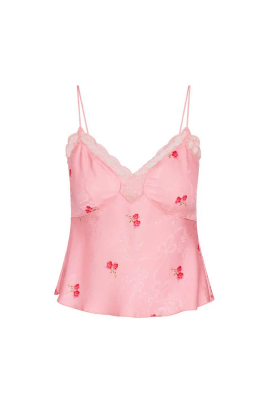 Love Shack Fancy Cami's Love Shack Fancy - Fox top in Cherry Pink