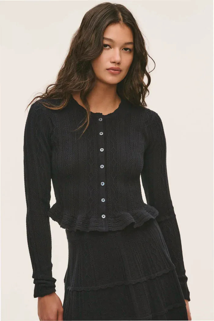 Love Shack Fancy Cardigan Love Shack Fancy - Orly Cardigan in Midnight Kiss