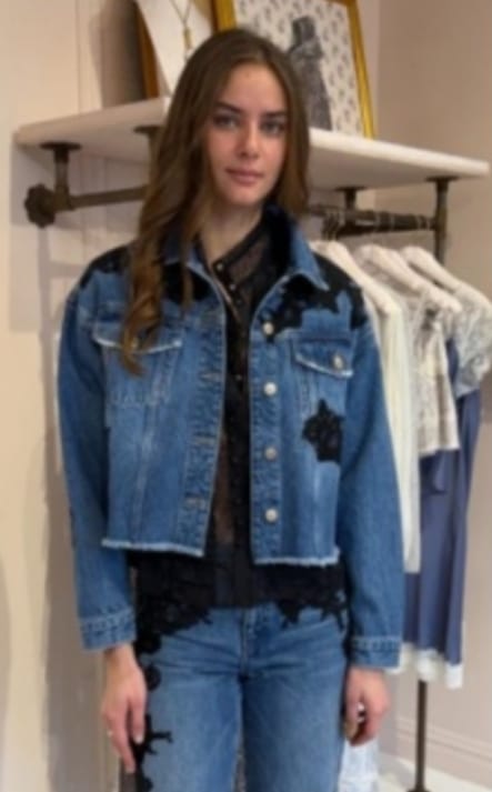 Love Shack Fancy Coats & Jackets Love Shack Fancy - Amana Jacket in Heirloom indigo