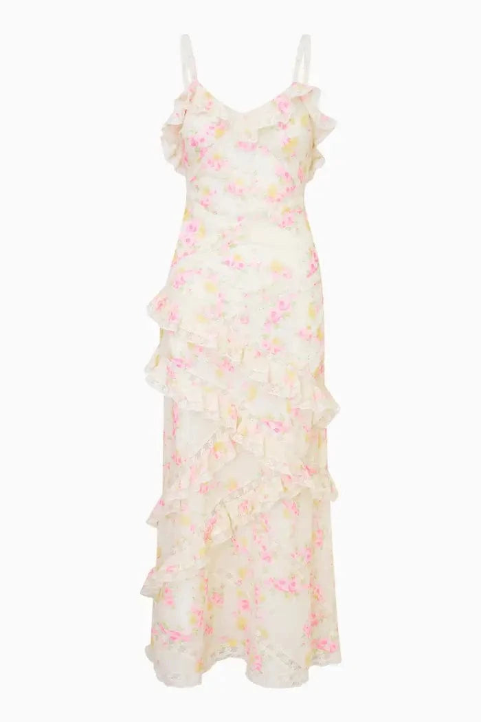 Love Shack Fancy Dresses Love Shack Fancy - Nocelle Dress in White Peach