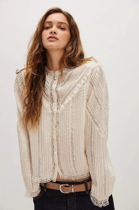 Love Shack Fancy Dresses Love Shack Fancy - Norami Blouse in off white
