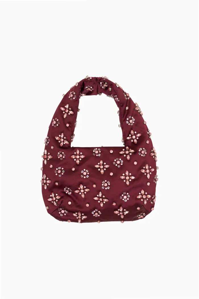 Love Shack Fancy Handbags O/S Love Shack Fancy - Serina Satin Rhinestone Mini Purse