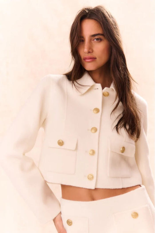 Love Shack Fancy Jackets 4 Love Shack Fancy - Lettie Jacket in Oatmeal
