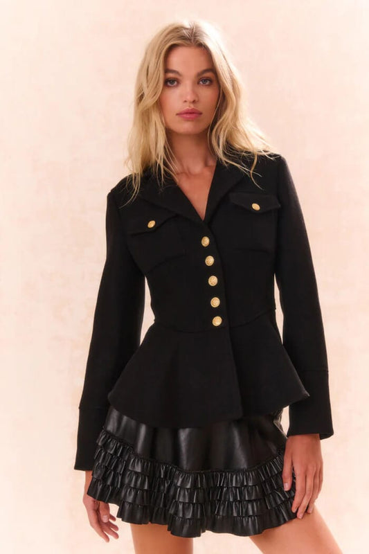 Love Shack Fancy Jackets Love Shack Fancy - Theda Jacket in Black