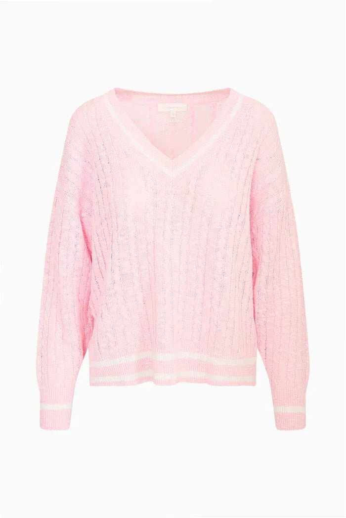 Love Shack Fancy Knitwear Love Shack Fancy - Jessena Pullover in Polo Blush