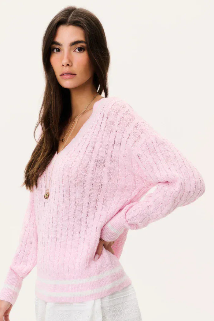 Love Shack Fancy Knitwear Love Shack Fancy - Jessena Pullover in Polo Blush
