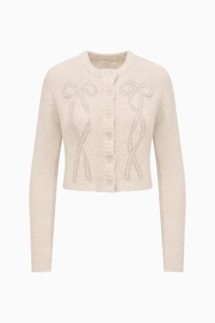 Love Shack Fancy Knitwear Love Shack Fancy - Leocadia Cardigan in Ivory