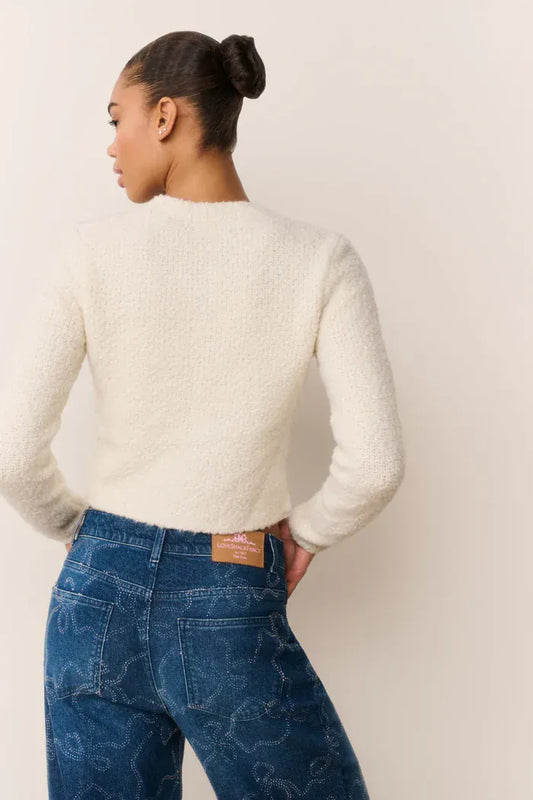 Love Shack Fancy Knitwear Love Shack Fancy - Leocadia Cardigan in Ivory