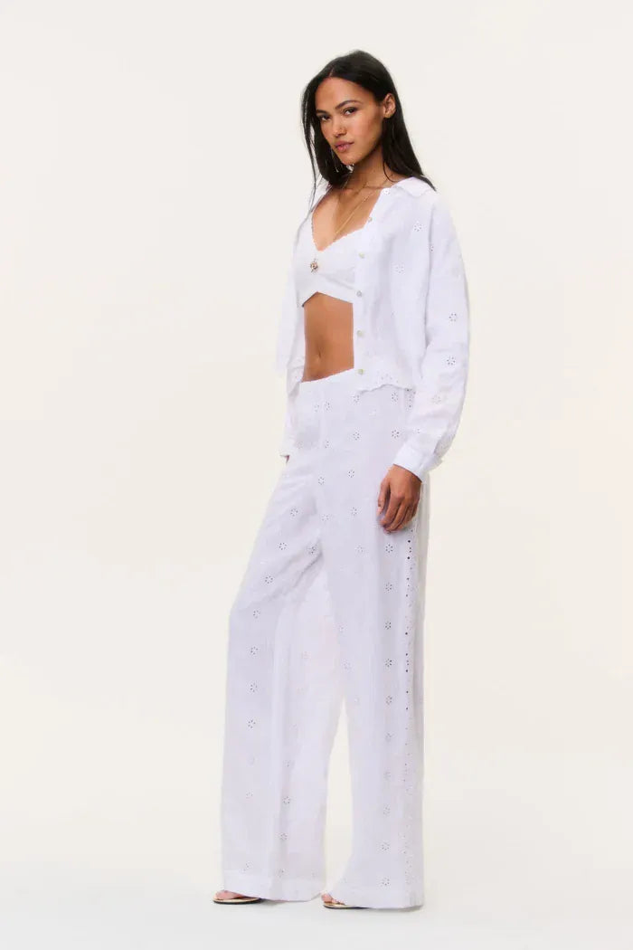 Love Shack Fancy Pants Love Shack Fancy - Cinna Pant in Optic White