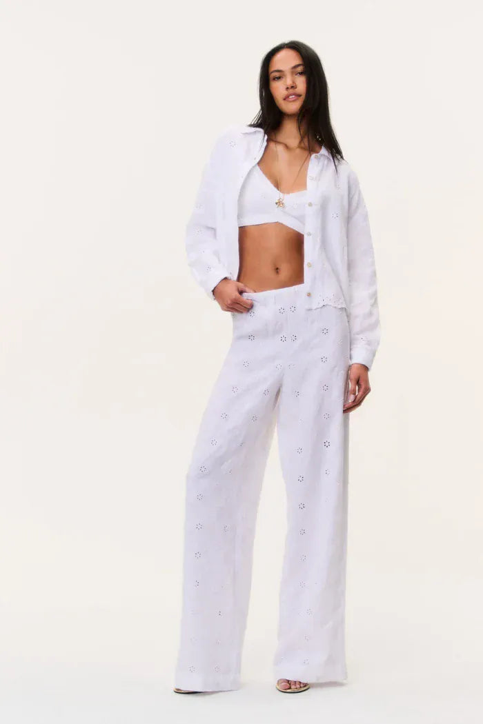 Love Shack Fancy Pants Love Shack Fancy - Cinna Pant in Optic White