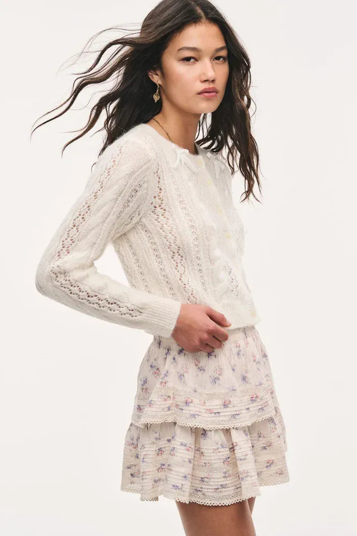 Love Shack Fancy Shirts & Tops Love Shack Fancy - Dione Cardigan in Snow cloud