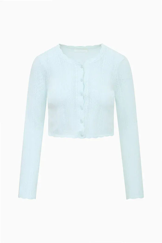 Love Shack Fancy Shirts & Tops Love Shack Fancy - Nadiya Cardigan in Dusty Lagoon