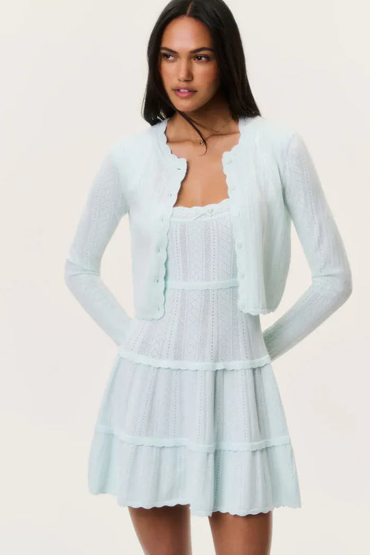 Love Shack Fancy Shirts & Tops Love Shack Fancy - Nadiya Cardigan in Dusty Lagoon