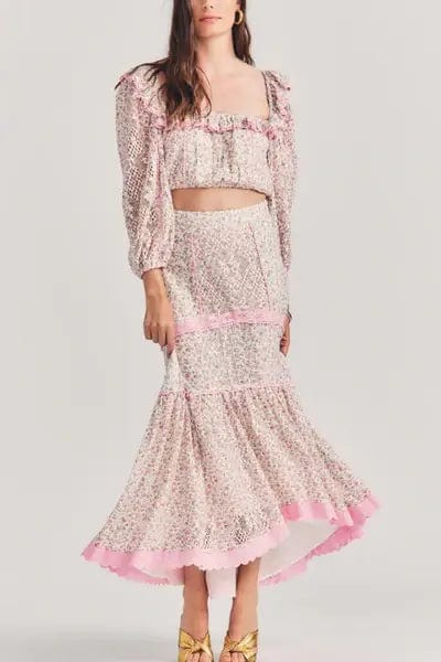 Love Shack Fancy Skirts Love Shack Fancy - Sisto Skirt in Petunia Pink
