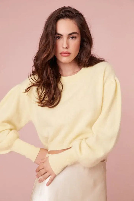 Love Shack Fancy Sweater Love Shack Fancy - Candela Pullover Sweater in Daffodil Yellow