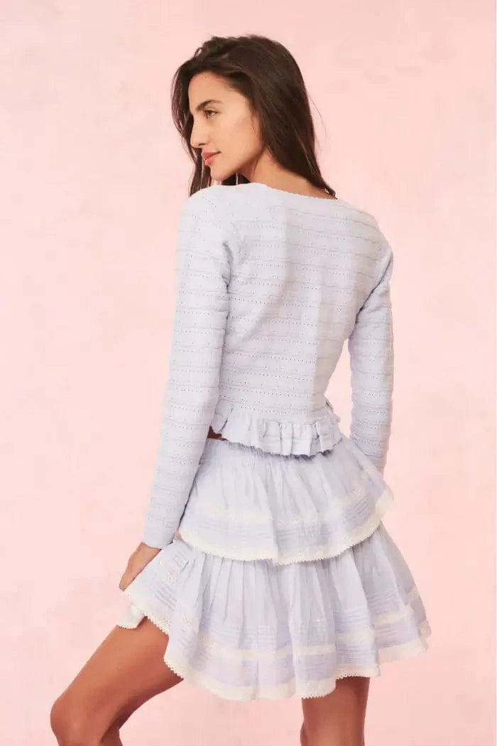 Love Shack Fancy Sweater Love Shack Fancy - Rogan Cardigan in Morning sky