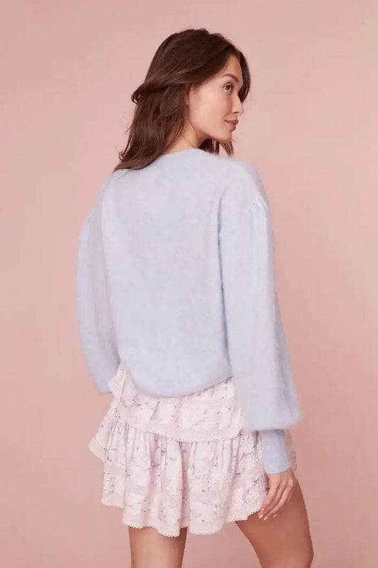 Love Shack Fancy Sweater M Love Shack Fancy - Candela Pullover Sweater in Ice Blue