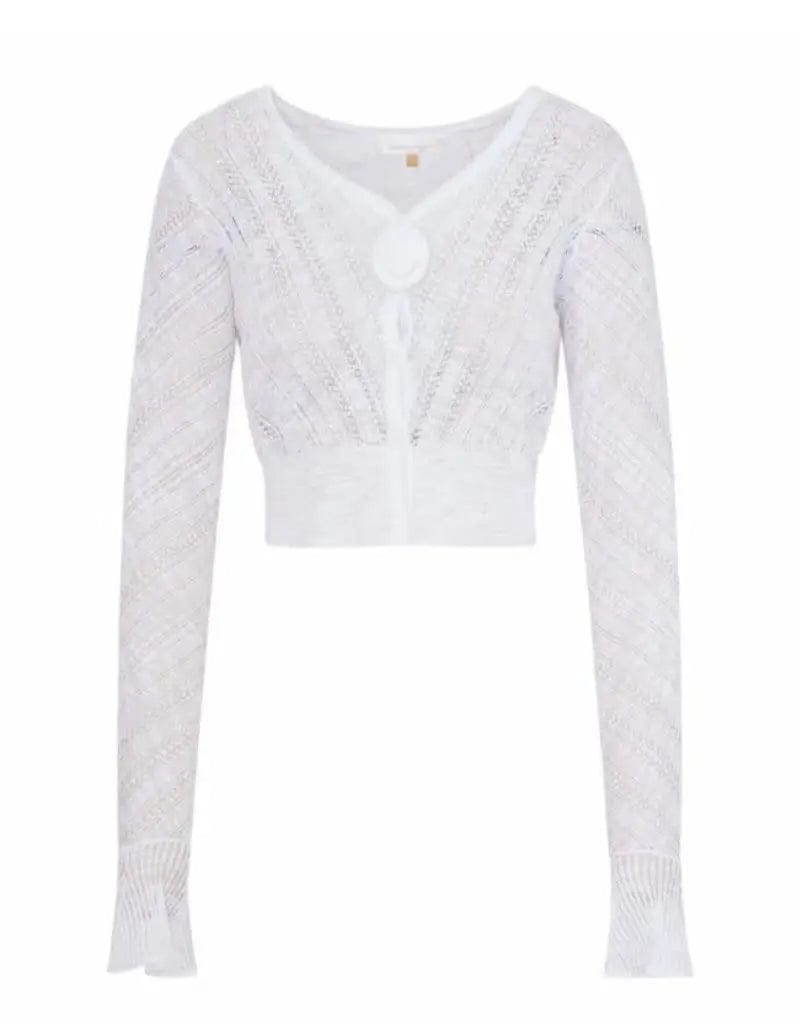 Love Shack Fancy Sweater M Love Shack Fancy - Luz Cardigan in White