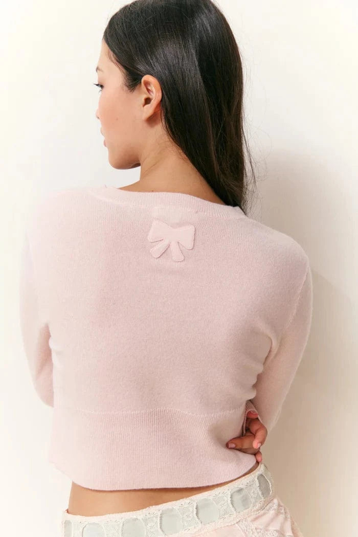 Love Shack Fancy Sweaters Love Shack Fancy - Adeanna Cardigan in Pale Pink
