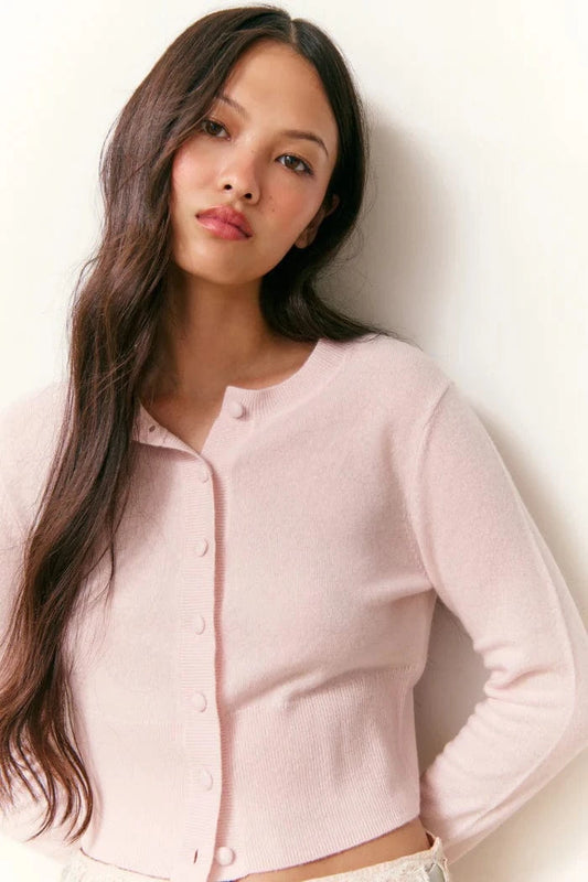 Love Shack Fancy Sweaters Love Shack Fancy - Adeanna Cardigan in Pale Pink