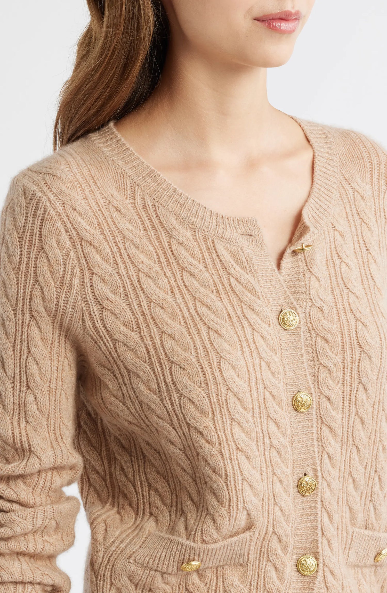 Love Shack Fancy Sweaters Love Shack Fancy - Eugenie Cardigan in camel